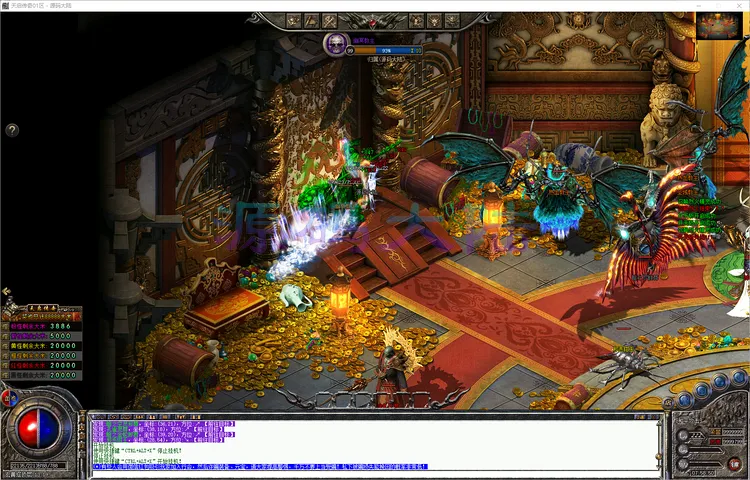 天启传奇-单职业全服巅峰玩家大合影与全屏吸怪清场瞬间